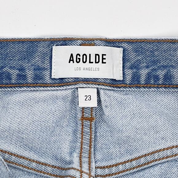 AGOLDE Dee Cut Off Denim Shorts Women’s 23 Jinx High Rise Frayed Hem - Picture 3 of 5